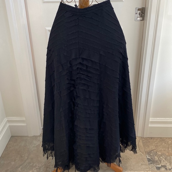 Bianca Nygard Black Ruffle Stripe Maxi Skirt. - Picture 1 of 11
